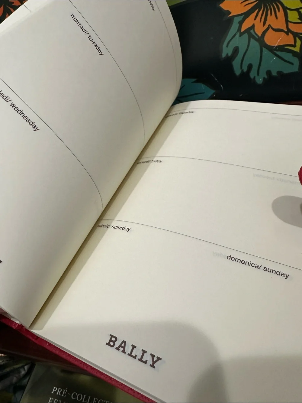 Bally Switzerland Red Leather Organizer Planner Datebook Notebook Snap Closure
